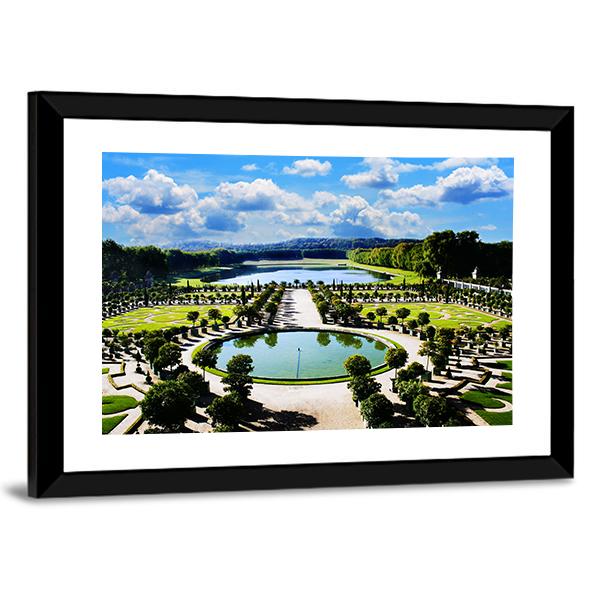 Versailles Royal Garden In Paris Canvas Wall Art-5 Horizontal-Gallery Wrap-22" x 12"-Tiaracle