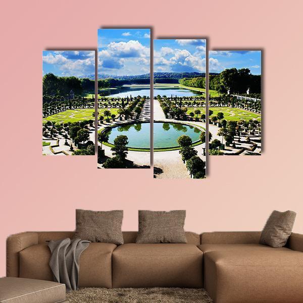 Versailles Royal Garden In Paris Canvas Wall Art-4 Pop-Gallery Wrap-50" x 32"-Tiaracle