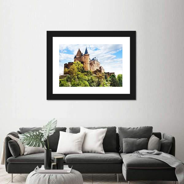 Vianden Castle Fortifications Canvas Wall Art-5 Horizontal-Gallery Wrap-22" x 12"-Tiaracle