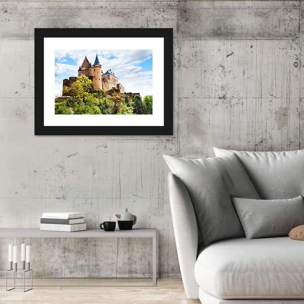 Vianden Castle Fortifications Canvas Wall Art-5 Horizontal-Gallery Wrap-22" x 12"-Tiaracle