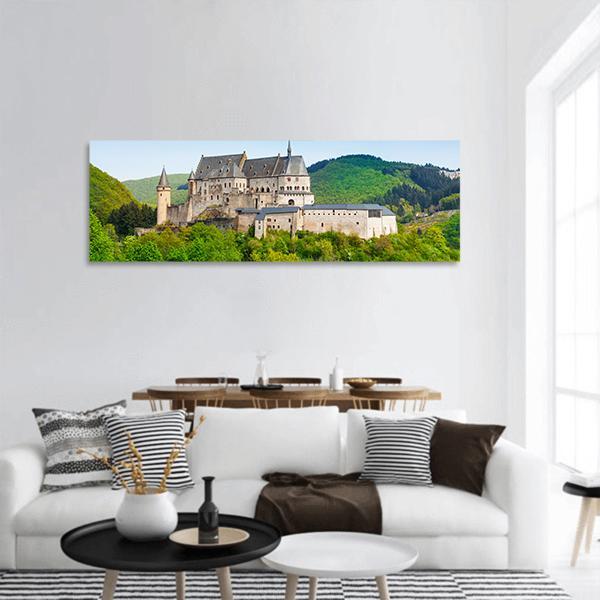 Mountains &amp; Forests Vianden Panoramic Canvas Wall Art-1 Piece-36" x 12"-Tiaracle
