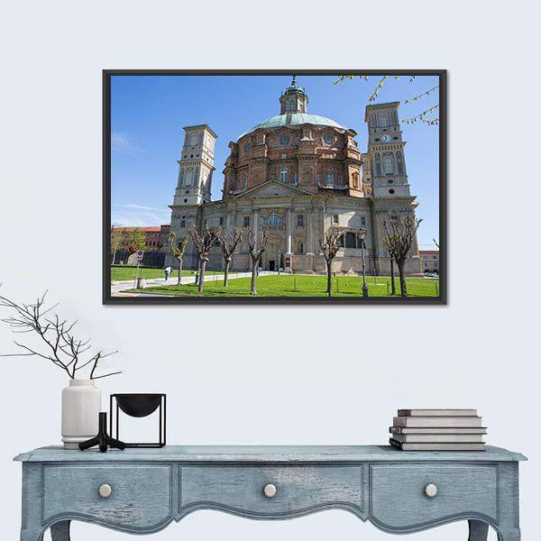 Vicoforte Sanctuary Church In Italy Canvas Wall Art-1 Piece-Floating Frame-24" x 16"-Tiaracle