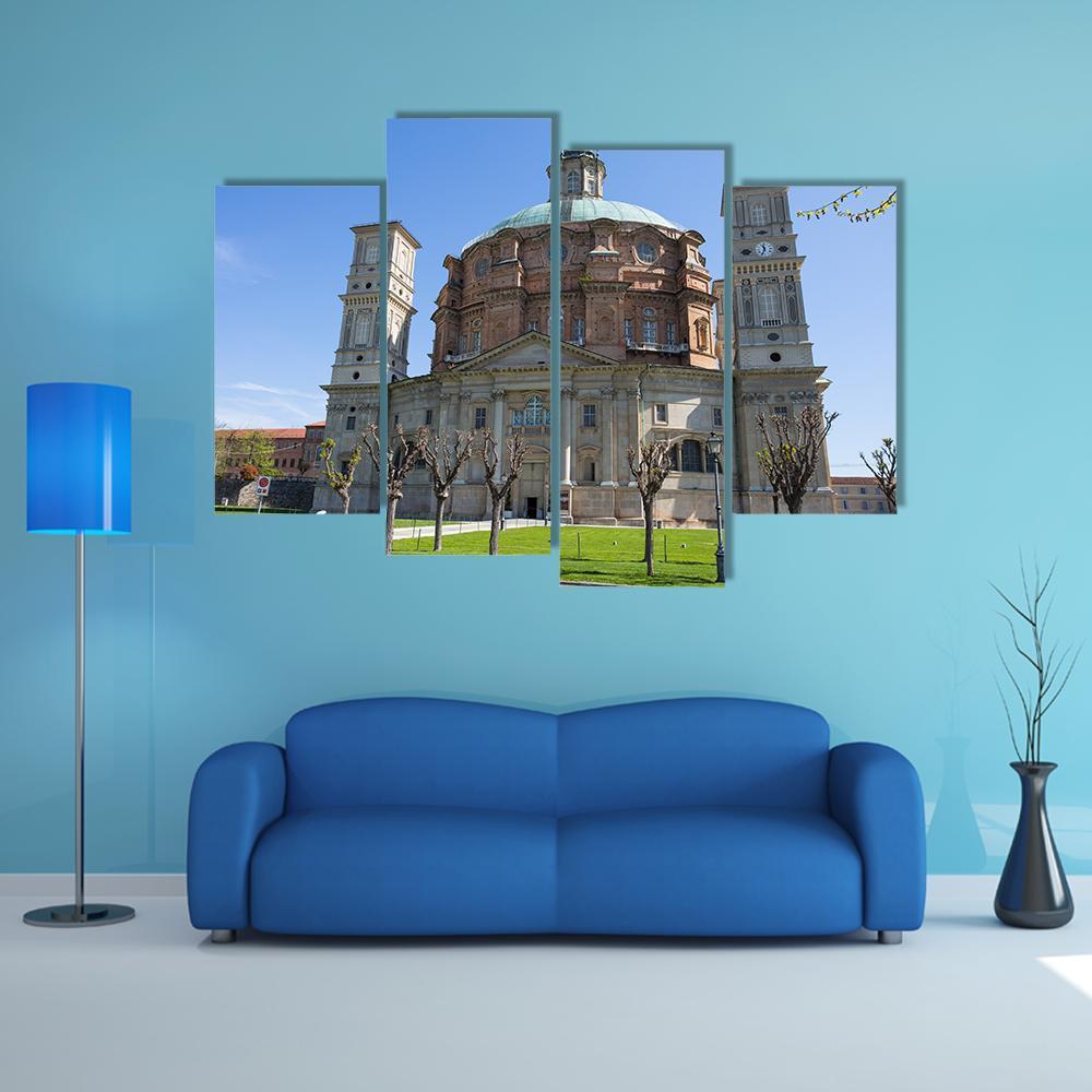 Vicoforte Sanctuary Church In Italy Canvas Wall Art-4 Pop-Gallery Wrap-50" x 32"-Tiaracle