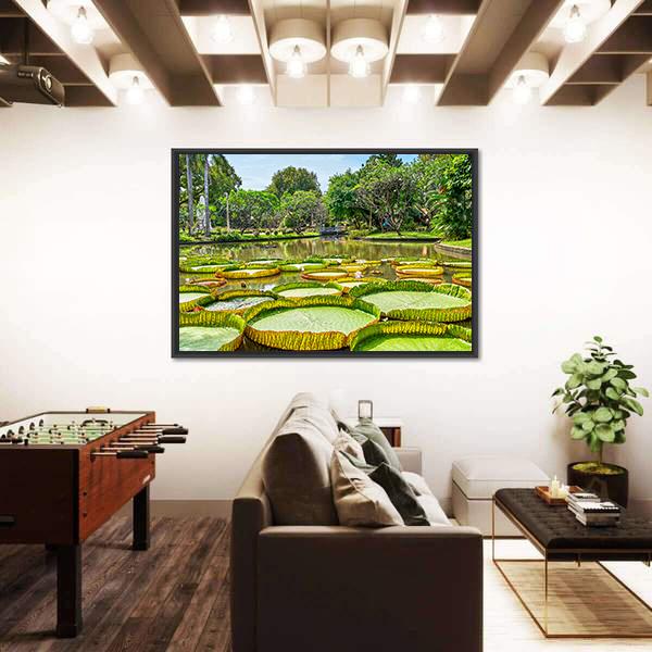 Victoria Amazonica Giant Water Lilies Canvas Wall Art-3 Horizontal-Gallery Wrap-25" x 16"-Tiaracle