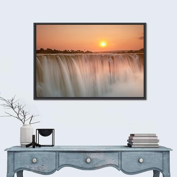 Victoria Falls Canvas Wall Art-1 Piece-Floating Frame-24" x 16"-Tiaracle