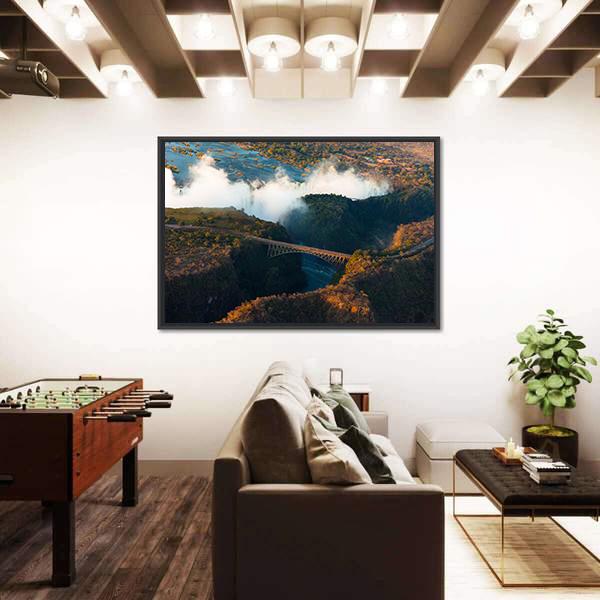 Victoria Falls From The Air Canvas Wall Art-3 Horizontal-Gallery Wrap-25" x 16"-Tiaracle