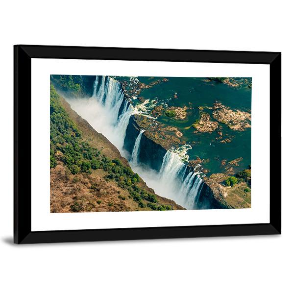 Victoria Falls In Zimbabwe Panoramic Canvas Wall Art-1 Piece-36" x 12"-Tiaracle