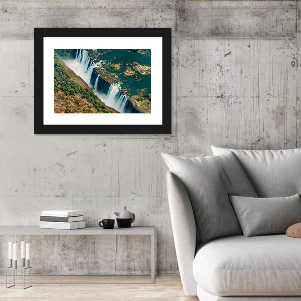 Victoria Falls In Zimbabwe Panoramic Canvas Wall Art-1 Piece-36" x 12"-Tiaracle