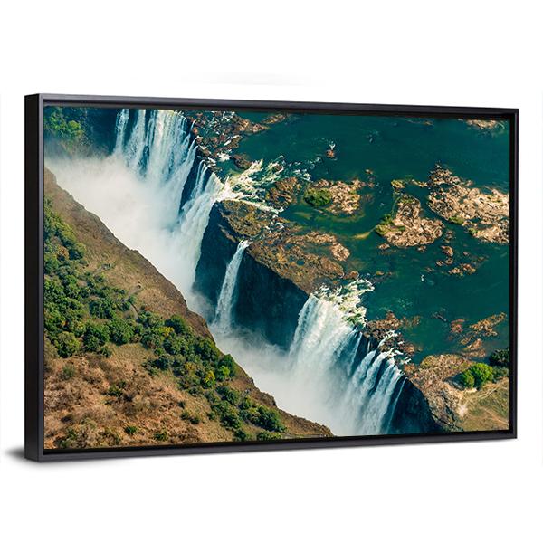 Victoria Falls In Zimbabwe Panoramic Canvas Wall Art-1 Piece-36" x 12"-Tiaracle