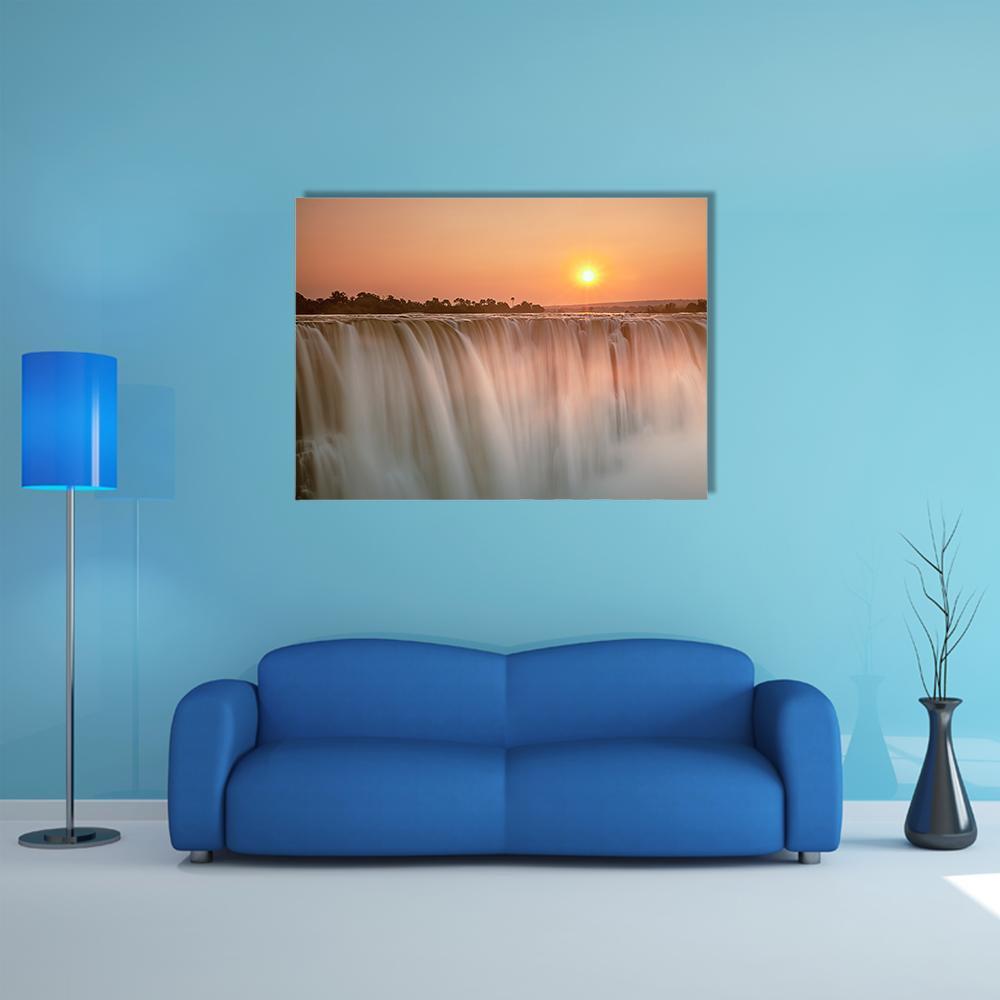 Victoria Falls Canvas Wall Art-1 Piece-Gallery Wrap-48" x 32"-Tiaracle