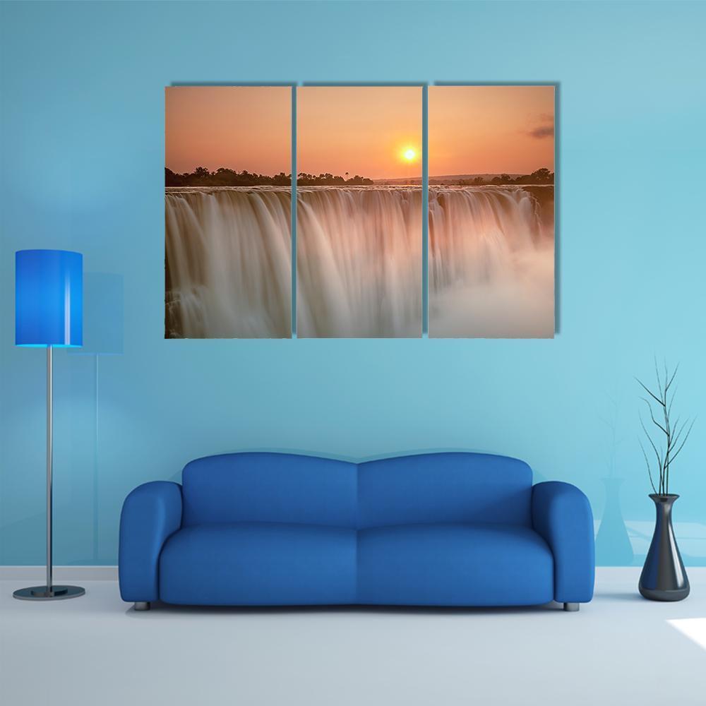 Victoria Falls Canvas Wall Art-3 Horizontal-Gallery Wrap-37" x 24"-Tiaracle