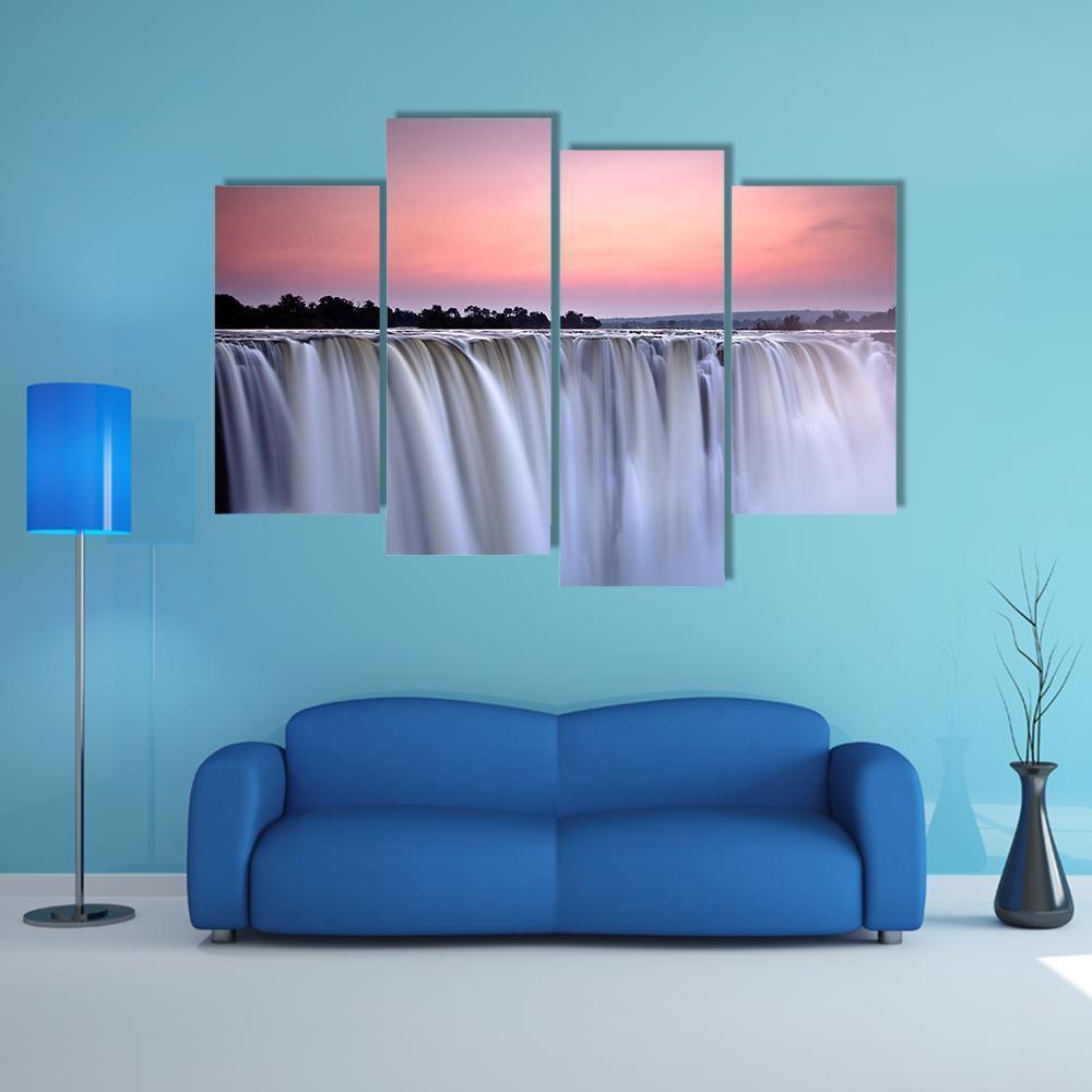 Victoria Falls Canvas Wall Art-4 Pop-Gallery Wrap-50" x 32"-Tiaracle