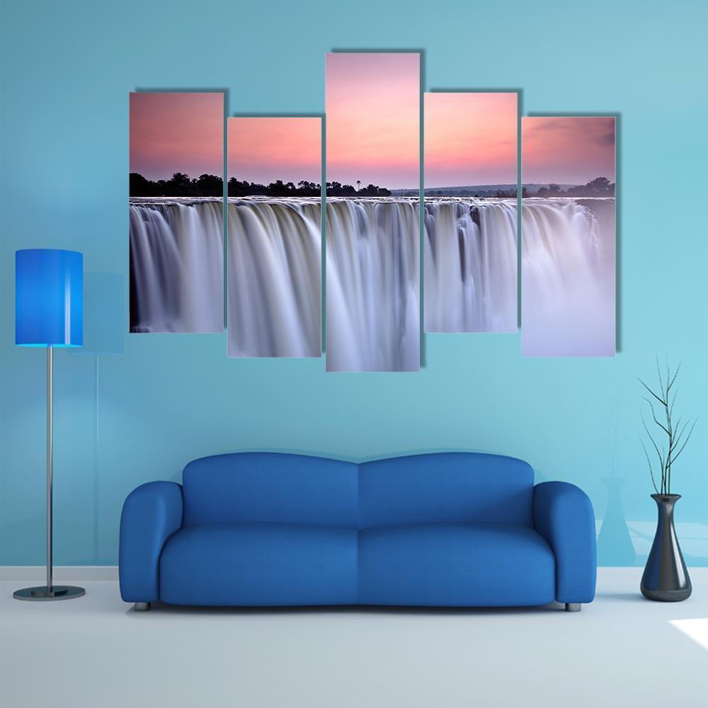 Victoria Falls Canvas Wall Art-5 Pop-Gallery Wrap-47" x 32"-Tiaracle