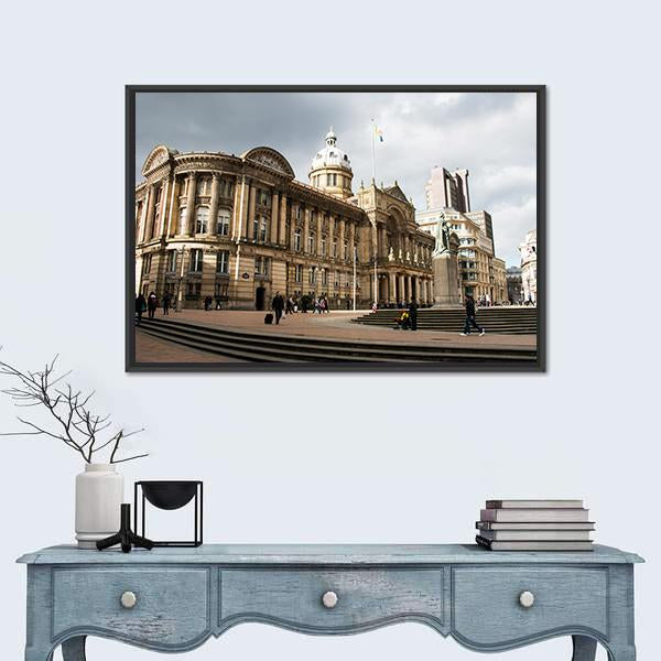 Victoria Square In Birmingham Canvas Wall Art-1 Piece-Floating Frame-24" x 16"-Tiaracle