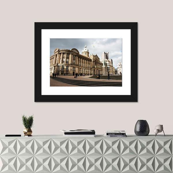Victoria Square In Birmingham Canvas Wall Art-1 Piece-Framed Print-20" x 16"-Tiaracle