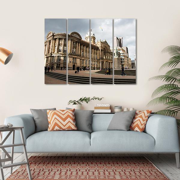 Victoria Square In Birmingham Canvas Wall Art-1 Piece-Gallery Wrap-36" x 24"-Tiaracle