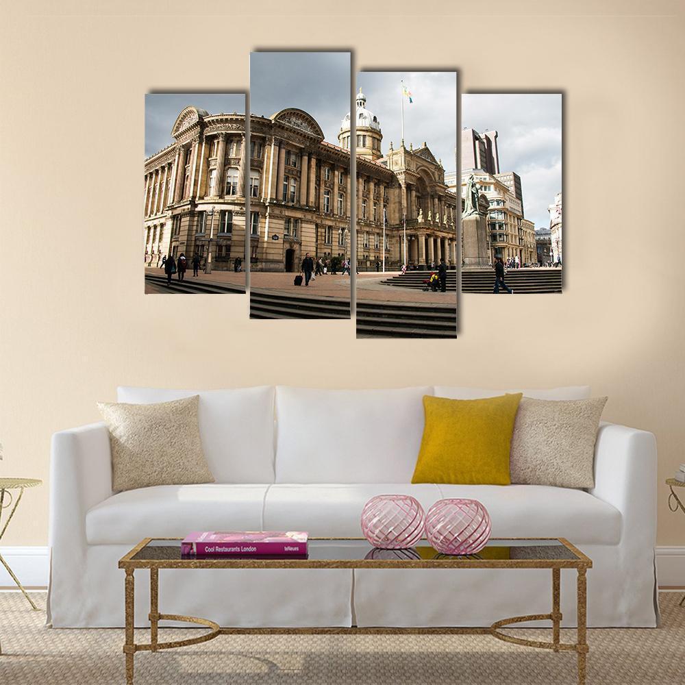 Victoria Square In Birmingham Canvas Wall Art-4 Pop-Gallery Wrap-50" x 32"-Tiaracle