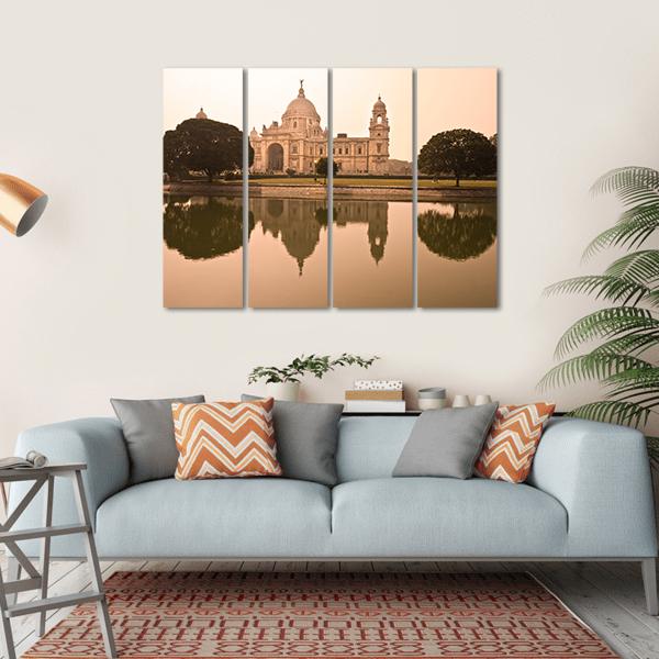 Victorial Memorial Kolkata Canvas Wall Art-4 Horizontal-Gallery Wrap-34" x 24"-Tiaracle