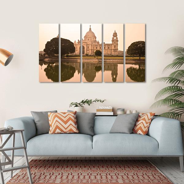 Victorial Memorial Kolkata Canvas Wall Art-5 Horizontal-Gallery Wrap-22" x 12"-Tiaracle
