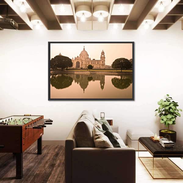 Victorial Memorial Kolkata Canvas Wall Art-5 Horizontal-Gallery Wrap-22" x 12"-Tiaracle