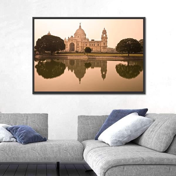 Victorial Memorial Kolkata Canvas Wall Art-5 Horizontal-Gallery Wrap-22" x 12"-Tiaracle