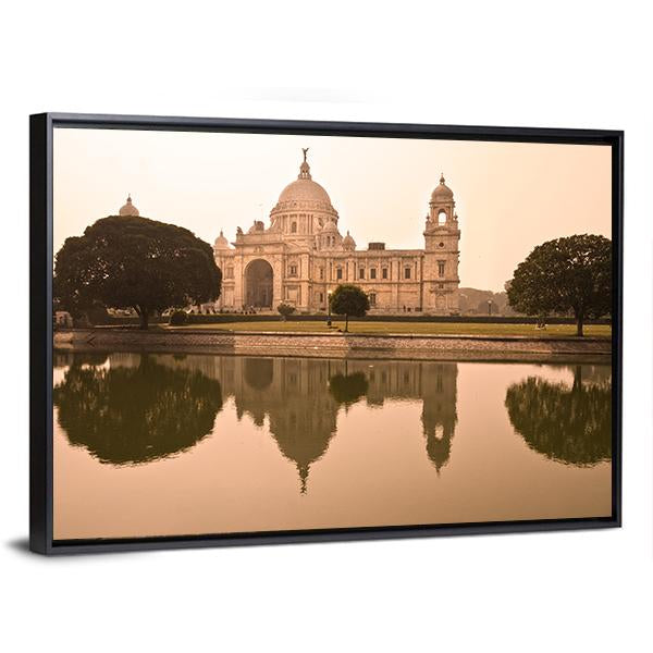 Victorial Memorial Kolkata Canvas Wall Art-5 Horizontal-Gallery Wrap-22" x 12"-Tiaracle