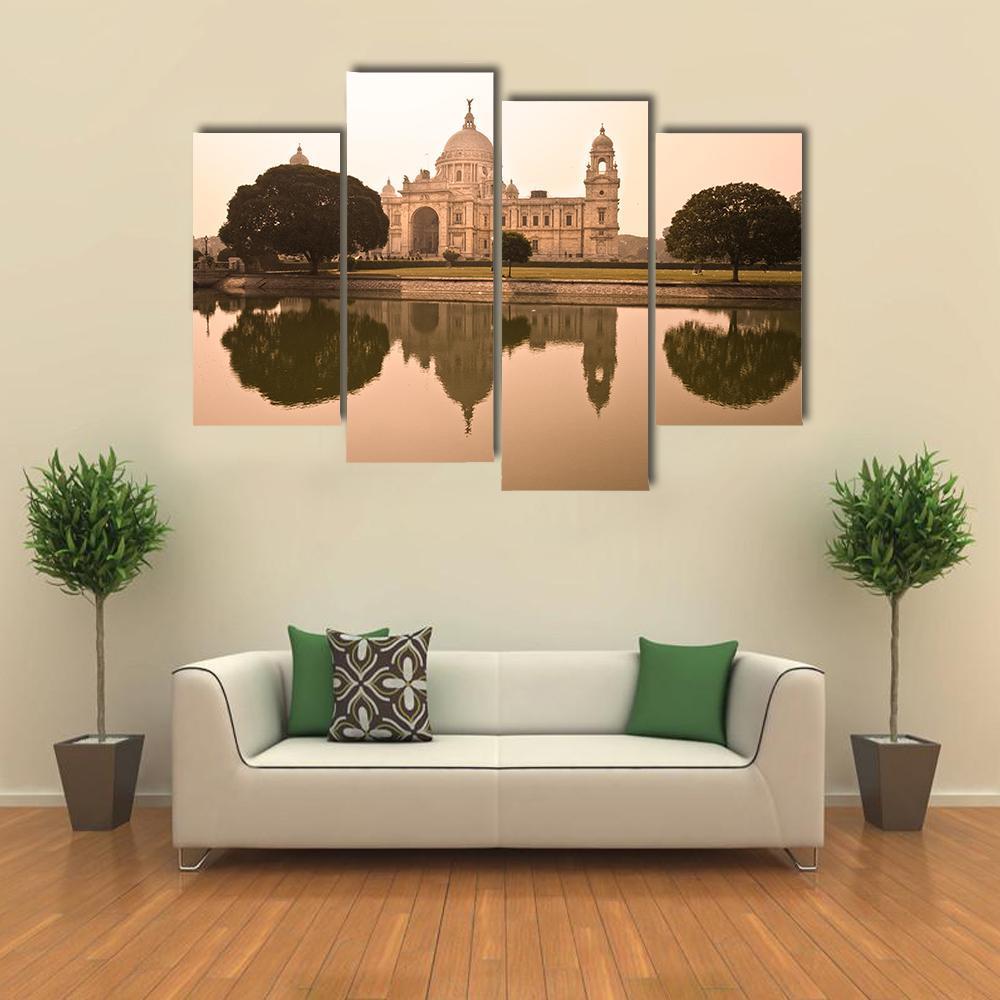 Victorial Memorial Kolkata Canvas Wall Art-4 Pop-Gallery Wrap-50" x 32"-Tiaracle