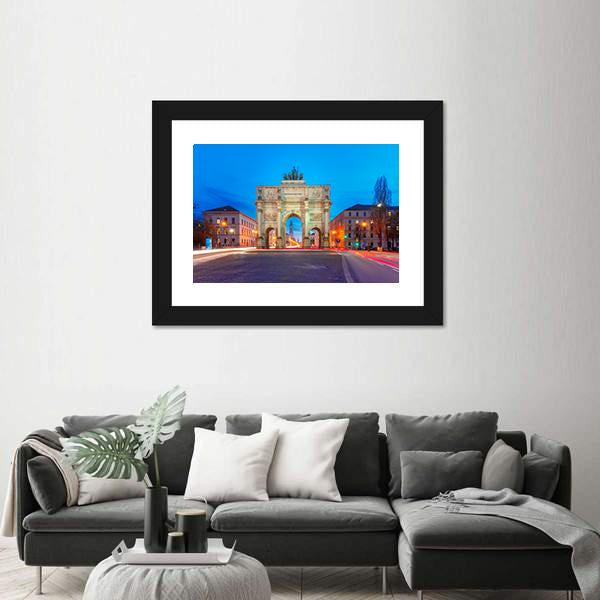 Victory Gate Germany Canvas Wall Art-1 Piece-Framed Print-20" x 16"-Tiaracle