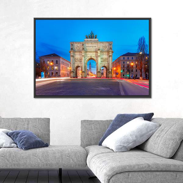 Victory Gate Germany Canvas Wall Art-1 Piece-Floating Frame-24" x 16"-Tiaracle