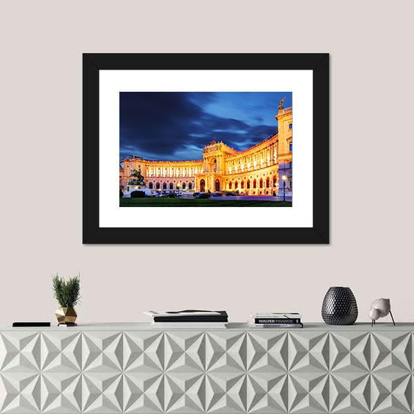 Vienna Hofburg Imperial Palace At Night Canvas Wall Art-1 Piece-Framed Print-30" x 20"-Tiaracle
