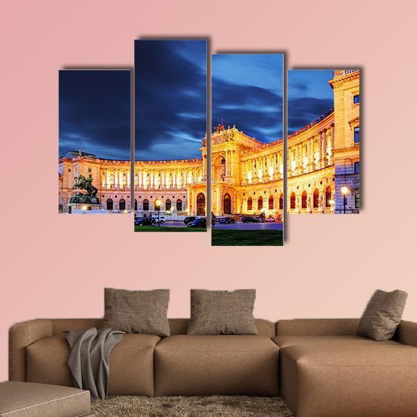 Vienna Hofburg Imperial Palace At Night Canvas Wall Art-4 Pop-Gallery Wrap-50" x 32"-Tiaracle