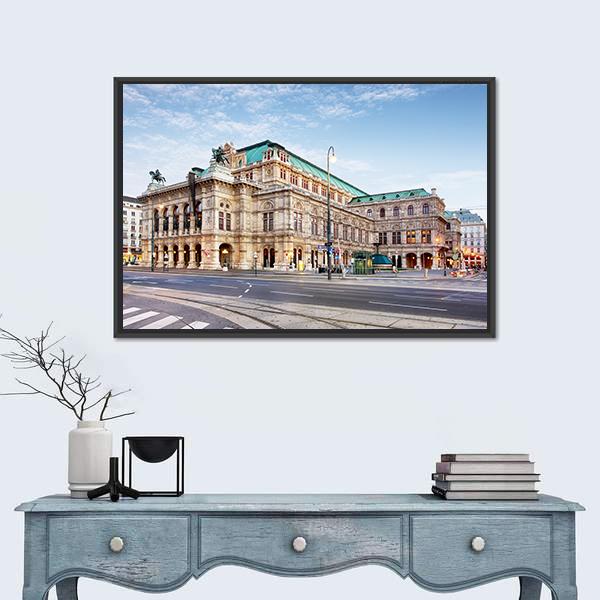 Vienna Opera House In Austria Canvas Wall Art-3 Horizontal-Gallery Wrap-25" x 16"-Tiaracle