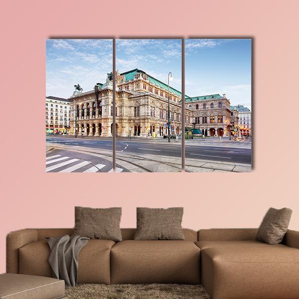 Vienna Opera House In Austria Canvas Wall Art-3 Horizontal-Gallery Wrap-25&quot; x 16&quot;-Tiaracle