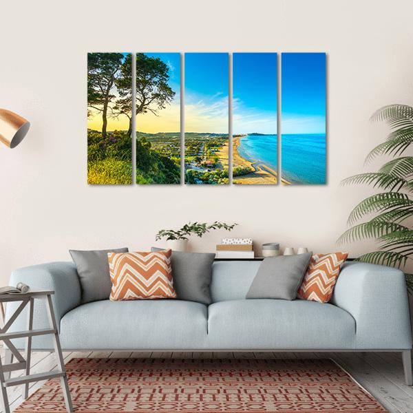 Vieste And Pizzomunno Beach View Canvas Wall Art-5 Horizontal-Gallery Wrap-22" x 12"-Tiaracle