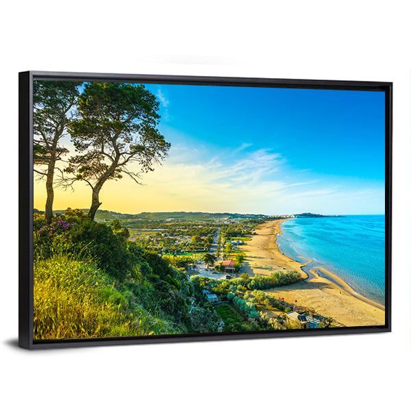 Vieste And Pizzomunno Beach View Canvas Wall Art-3 Horizontal-Gallery Wrap-25&quot; x 16&quot;-Tiaracle