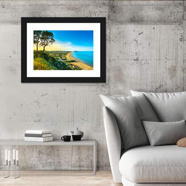 Vieste And Pizzomunno Beach View Canvas Wall Art-5 Horizontal-Gallery Wrap-22" x 12"-Tiaracle