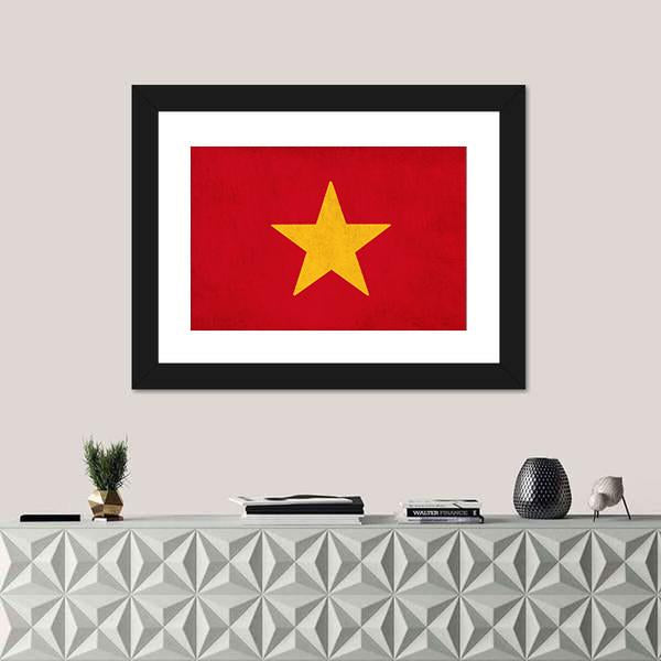 Vietnam Flag Canvas Wall Art-1 Piece-Framed Print-20" x 16"-Tiaracle