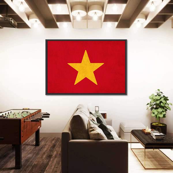 Vietnam Flag Canvas Wall Art-3 Horizontal-Gallery Wrap-25" x 16"-Tiaracle