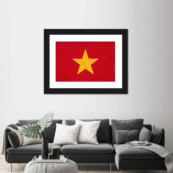 Vietnam Flag Canvas Wall Art-5 Horizontal-Gallery Wrap-22" x 12"-Tiaracle