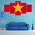 Vietnam Flag Canvas Wall Art-5 Star-Gallery Wrap-62" x 32"-Tiaracle