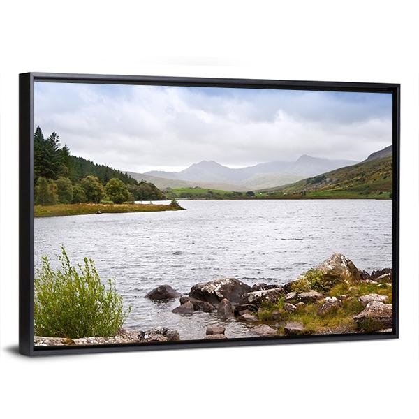 View Along Llyyn Mymbyr Canvas Wall Art-3 Horizontal-Gallery Wrap-25" x 16"-Tiaracle
