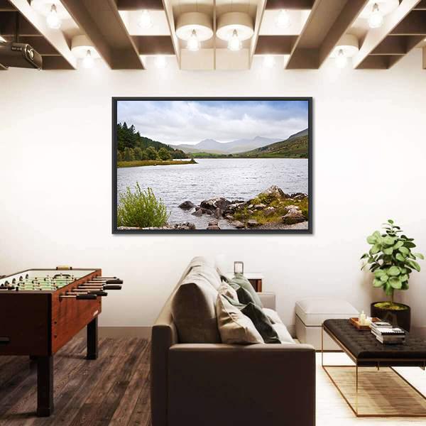 View Along Llyyn Mymbyr Canvas Wall Art-3 Horizontal-Gallery Wrap-25" x 16"-Tiaracle