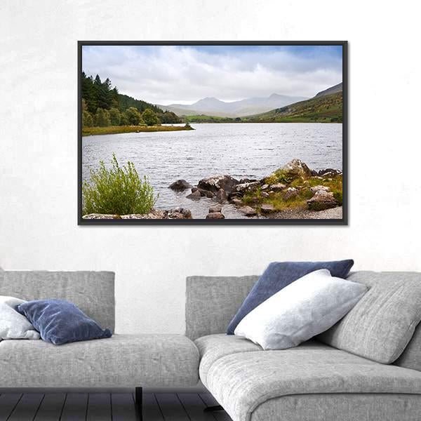 View Along Llyyn Mymbyr Canvas Wall Art-3 Horizontal-Gallery Wrap-25" x 16"-Tiaracle