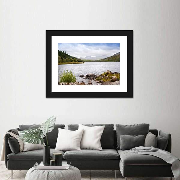 View Along Llyyn Mymbyr Canvas Wall Art-3 Horizontal-Gallery Wrap-25" x 16"-Tiaracle