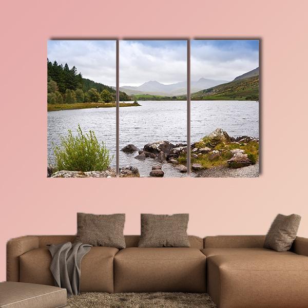 View Along Llyyn Mymbyr Canvas Wall Art-3 Horizontal-Gallery Wrap-37" x 24"-Tiaracle