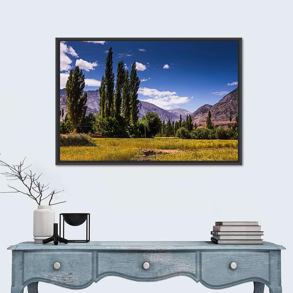 View Along The Road In Leh Ladakh Canvas Wall Art-1 Piece-Floating Frame-24" x 16"-Tiaracle