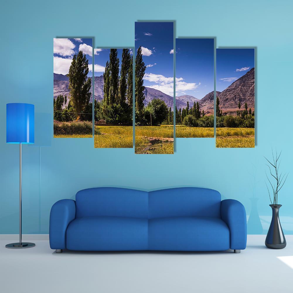 View Along The Road In Leh Ladakh Canvas Wall Art-5 Pop-Gallery Wrap-47" x 32"-Tiaracle