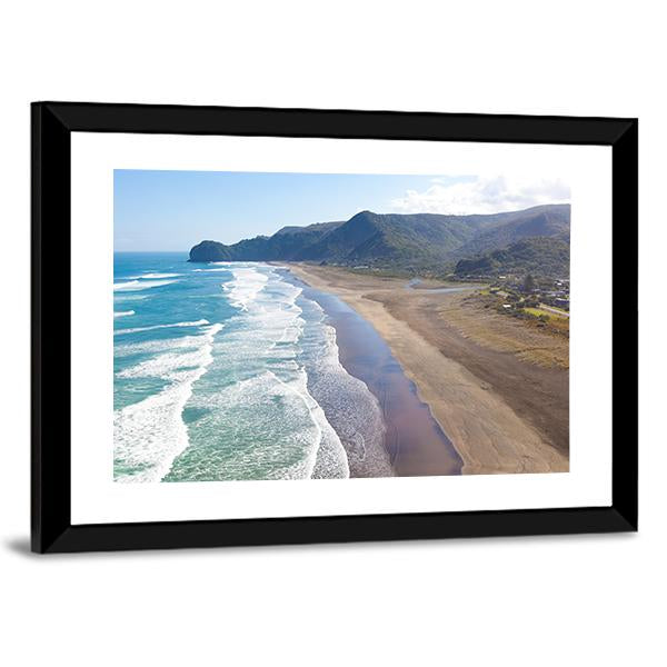 View At Piha Beach Canvas Wall Art-5 Horizontal-Gallery Wrap-22" x 12"-Tiaracle