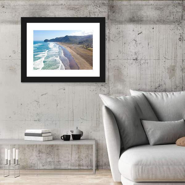 View At Piha Beach Canvas Wall Art-5 Horizontal-Gallery Wrap-22" x 12"-Tiaracle