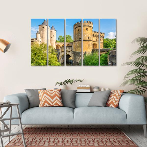 View At The German Gate Bridge In Metz Canvas Wall Art-5 Horizontal-Gallery Wrap-22" x 12"-Tiaracle